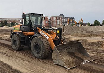 Case 721G wiellader voor Van Boxmeer Agro GWW Cultuurtechniek