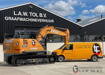 Case CX160D rupsgraafmachine voor Graafmachineverhuur L.A.W. Tol B.V.