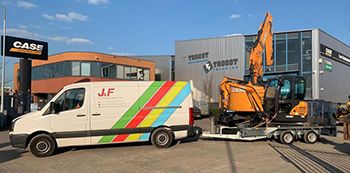 Case CX19C minigraver voor J&F Leidingsystemen