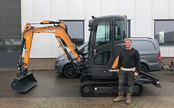 Case CX26C minigraver voor Jans Dienstverlening