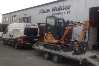 Tweede Case CX18B minigraver voor Klaas Mulder Verhuur te Staphorst 